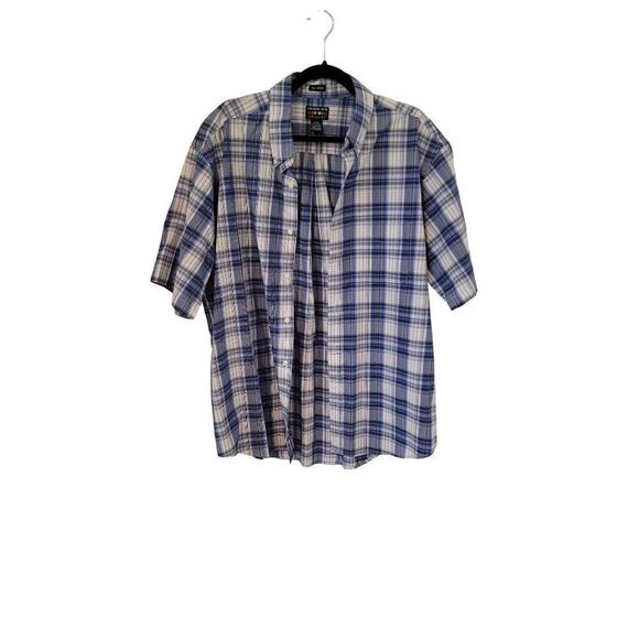 Alexander Julian No Iron Button Down Blue Plaid Shirt in XL - Picture 1 of 7